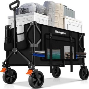 140L Collapsible Folding Wagon Cart with 350LBS Resting Weight Capacity